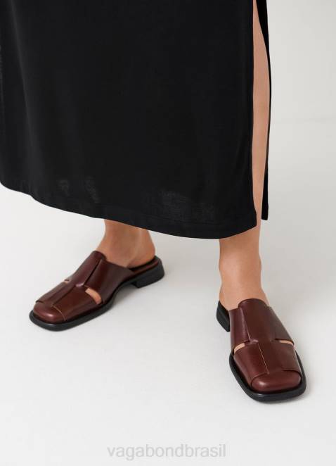 Vagabond D60R114 couro marrom escuro mulheres mulas brittie calçados
