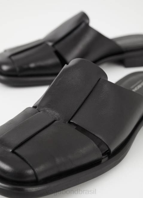 Vagabond D60R115 couro preto mulheres mulas brittie calçados