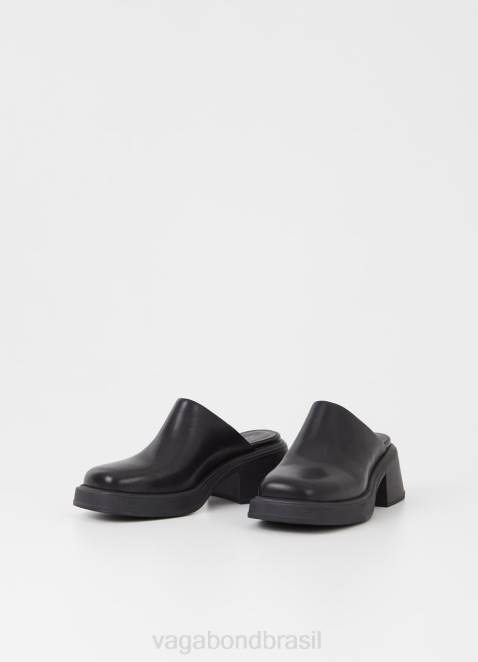 Vagabond D60R125 couro preto mulheres dorah mules calçados