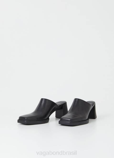 Vagabond D60R126 couro preto mulheres edwina mules calçados