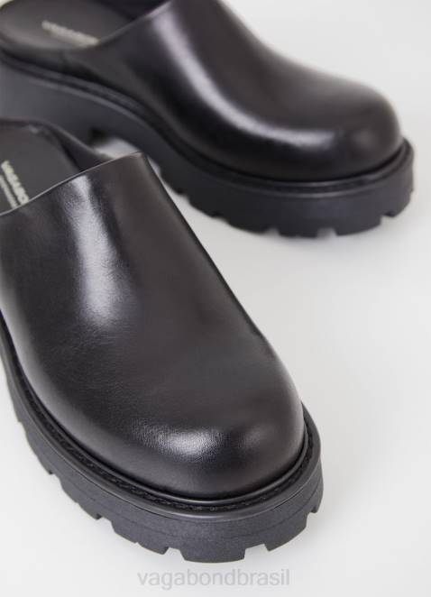 Vagabond D60R128 couro preto mulheres mulas cosmo 2.0 calçados