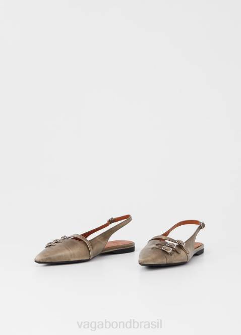 Vagabond D60R191 escova de couro cinza mulheres sapatos de hermim calçados