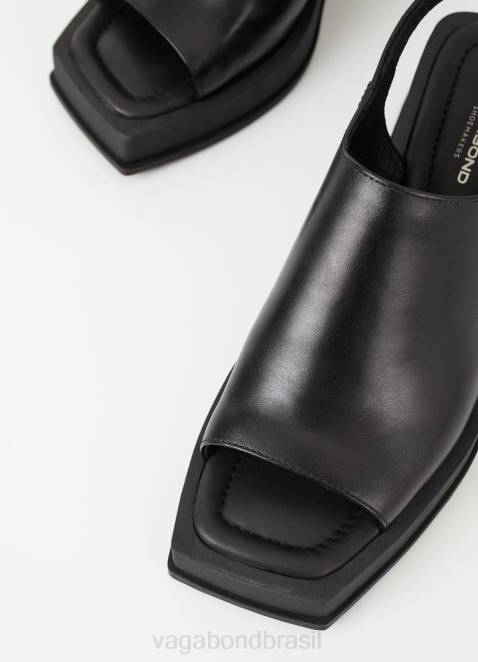 Vagabond D60R32 couro preto mulheres sandália hennie calçados