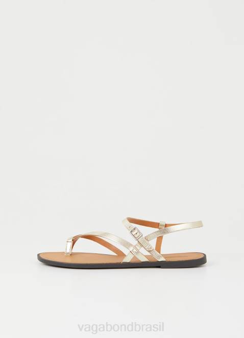 Vagabond D60R34 couro metálico dourado mulheres sandália tia 2.0 calçados