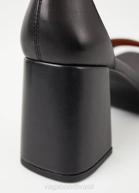 Vagabond D60R38 couro preto mulheres sandália fiona calçados