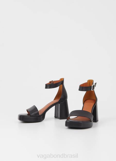 Vagabond D60R38 couro preto mulheres sandália fiona calçados