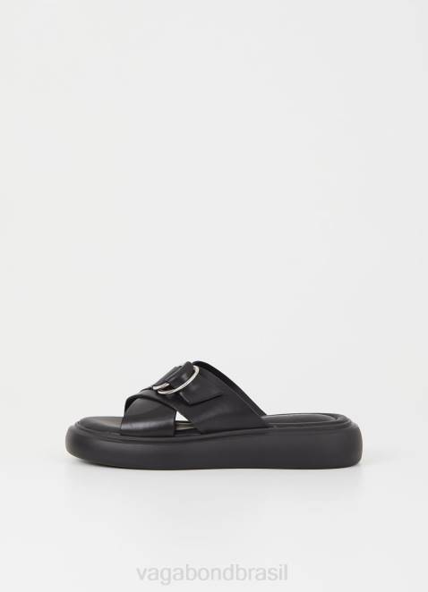 Vagabond D60R43 couro preto mulheres sandálias blenda calçados
