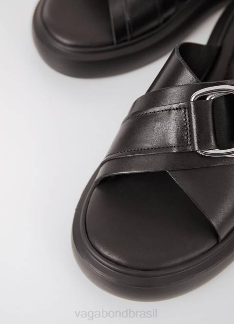 Vagabond D60R43 couro preto mulheres sandálias blenda calçados