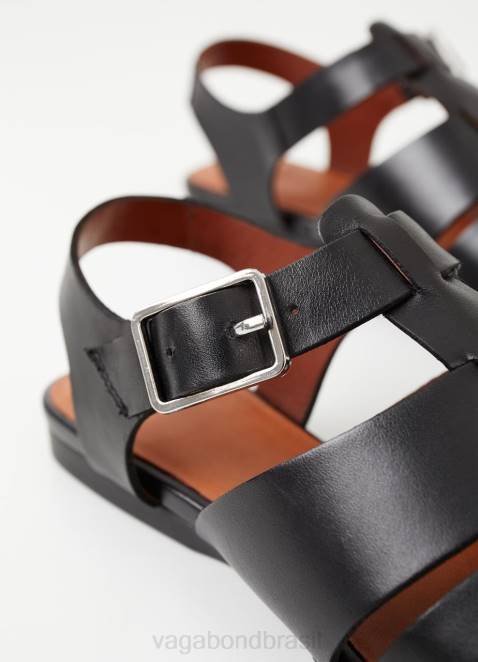 Vagabond D60R45 couro preto mulheres sandália wioletta calçados