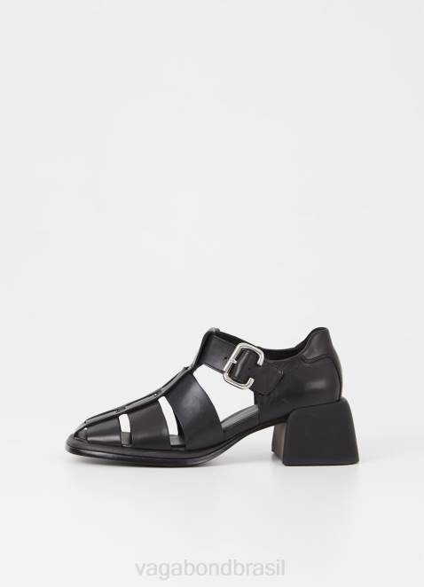 Vagabond D60R46 couro preto mulheres sandálias ansie calçados