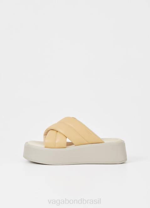 Vagabond D60R61 couro amarelo claro mulheres sandálias de corte calçados