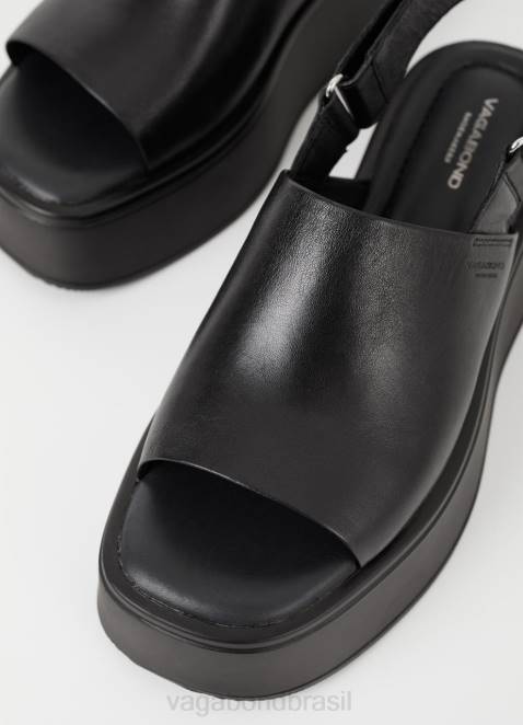 Vagabond D60R66 couro preto mulheres sandálias de corte calçados