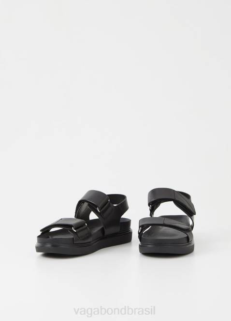 Vagabond D60R70 couro preto mulheres sandálias erin calçados