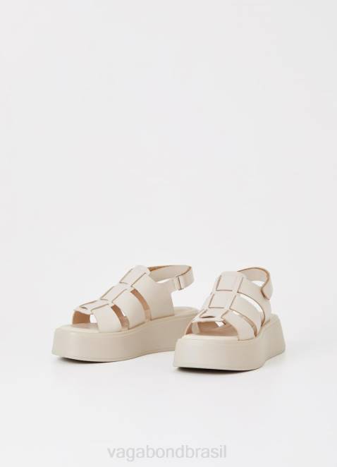 Vagabond D60R71 couro branco mulheres sandálias de corte calçados