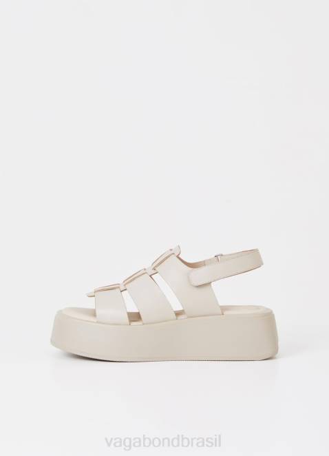 Vagabond D60R71 couro branco mulheres sandálias de corte calçados