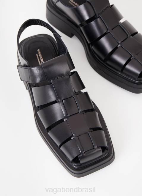 Vagabond D60R74 couro preto mulheres sandália eyra calçados