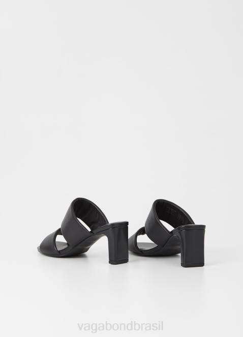 Vagabond D60R75 couro preto mulheres sandália luisa calçados