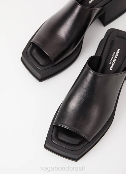 Vagabond D60R76 couro preto mulheres sandália hennie calçados