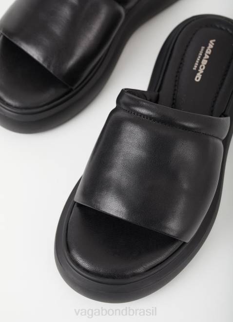 Vagabond D60R83 couro preto mulheres sandálias blenda calçados