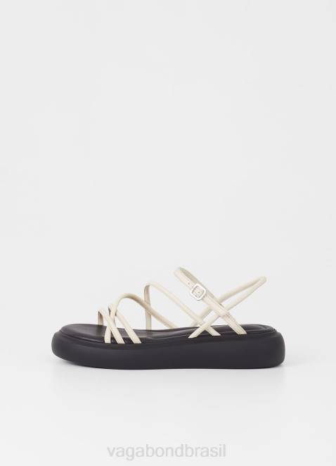 Vagabond D60R86 couro branco mulheres sandálias blenda calçados