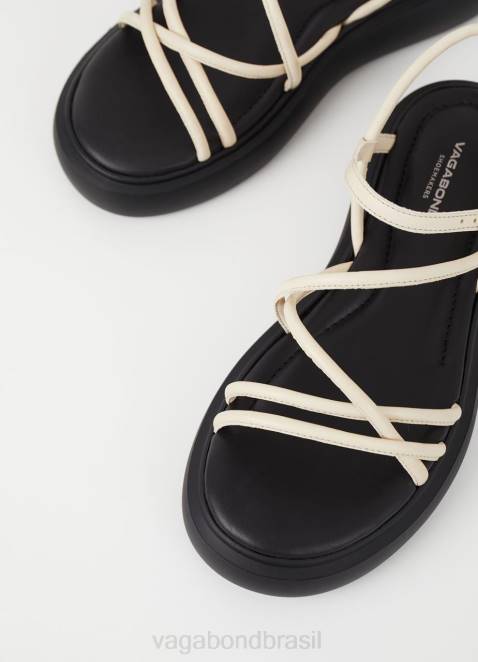 Vagabond D60R86 couro branco mulheres sandálias blenda calçados