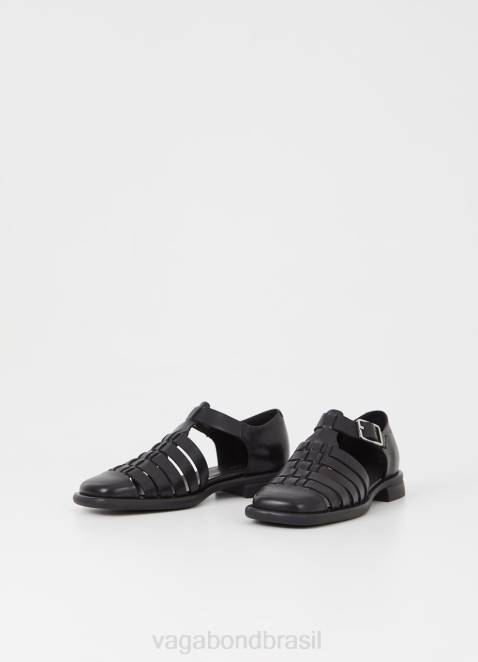 Vagabond D60R88 couro preto mulheres sandália brittie calçados