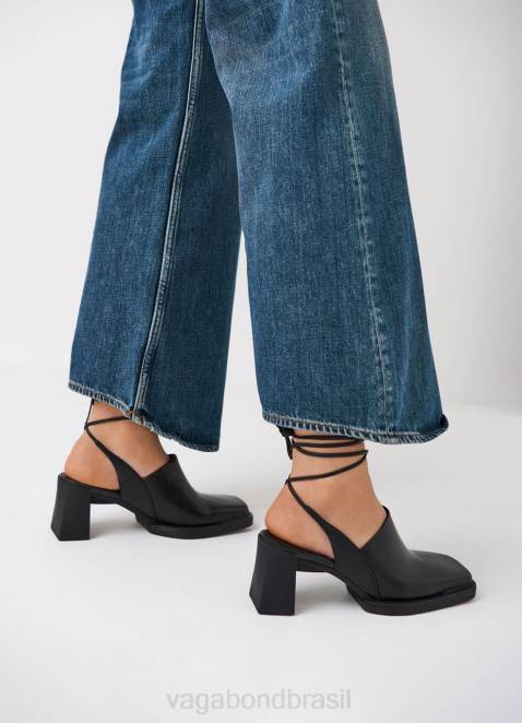 Vagabond D60R89 couro preto mulheres sandálias edwina calçados
