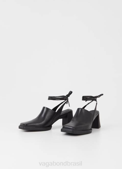 Vagabond D60R89 couro preto mulheres sandálias edwina calçados