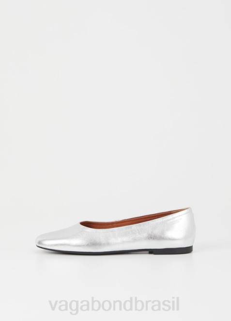 Vagabond D60R16 couro metálico prateado mulheres sapatos jolin calçados