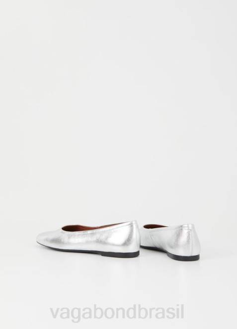 Vagabond D60R16 couro metálico prateado mulheres sapatos jolin calçados