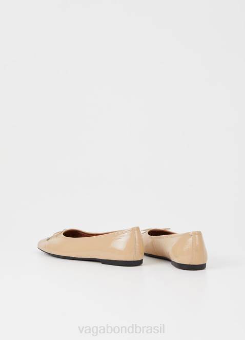 Vagabond D60R7 couro envernizado bege mulheres sapatos jolin calçados