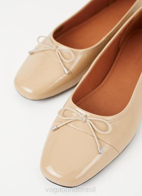 Vagabond D60R7 couro envernizado bege mulheres sapatos jolin calçados