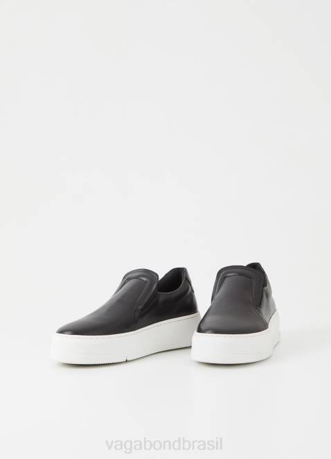 Vagabond D60R174 couro preto mulheres tênis judy calçados