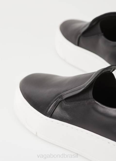 Vagabond D60R174 couro preto mulheres tênis judy calçados