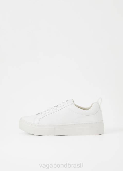 Vagabond D60R178 couro branco mulheres tênis plataforma zoe calçados