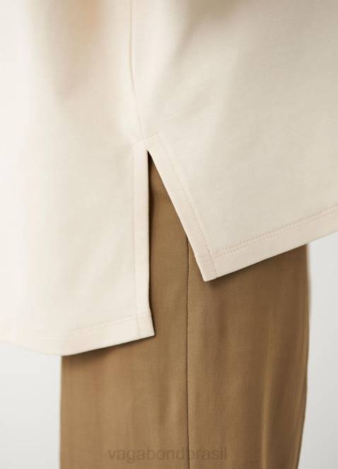 Vagabond D60R260 tecido off white mulheres camiseta quadrada vestuário